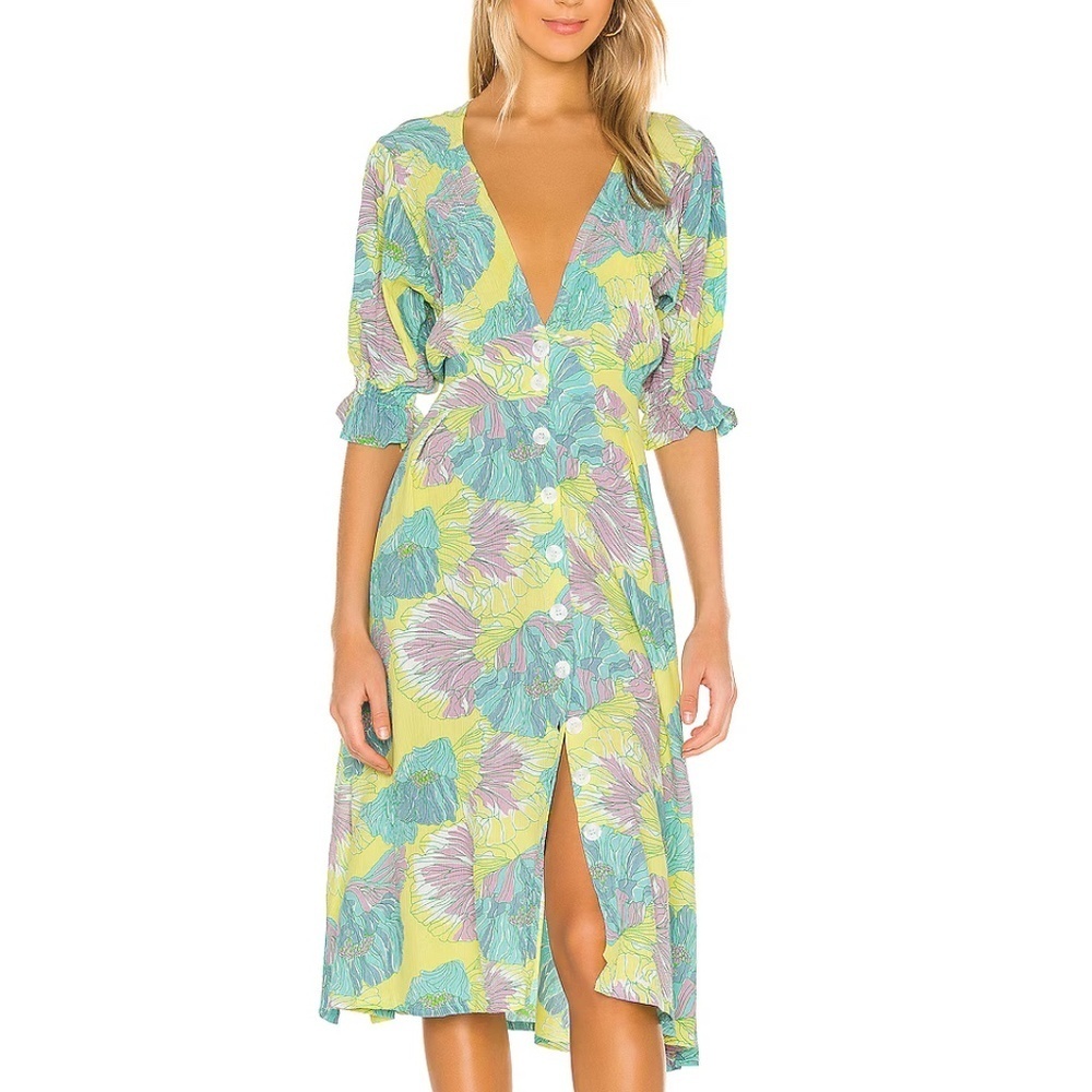 NWT Faithfull the Brand Rafa Midi Dress Lera Floral Print US Sixe 6